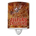 Carolines Treasures Carolines Treasures SB3018CNL Jeepers Creepers with Bat & Spider web Halloween Ceramic Night Light SB3018CNL